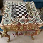میز شطرنج آنتیک کاری شده