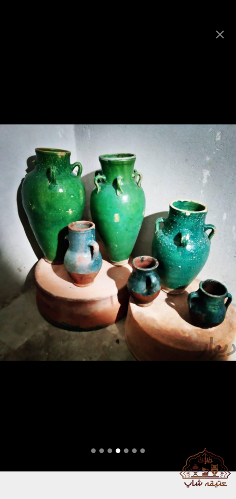 کلکسیون خمره و کوزه و کشک ساب و گلدون قدیمی