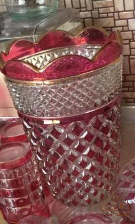 گلدان کریستال دانه نشان امریکایی سفید