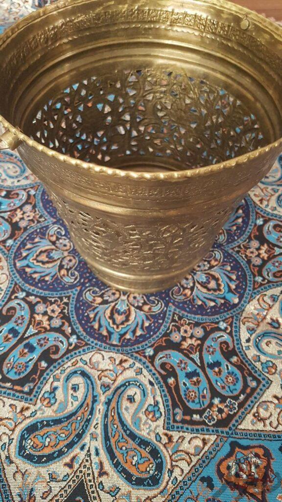 سطل جاگلدانی نفیس برنجی قدیمی