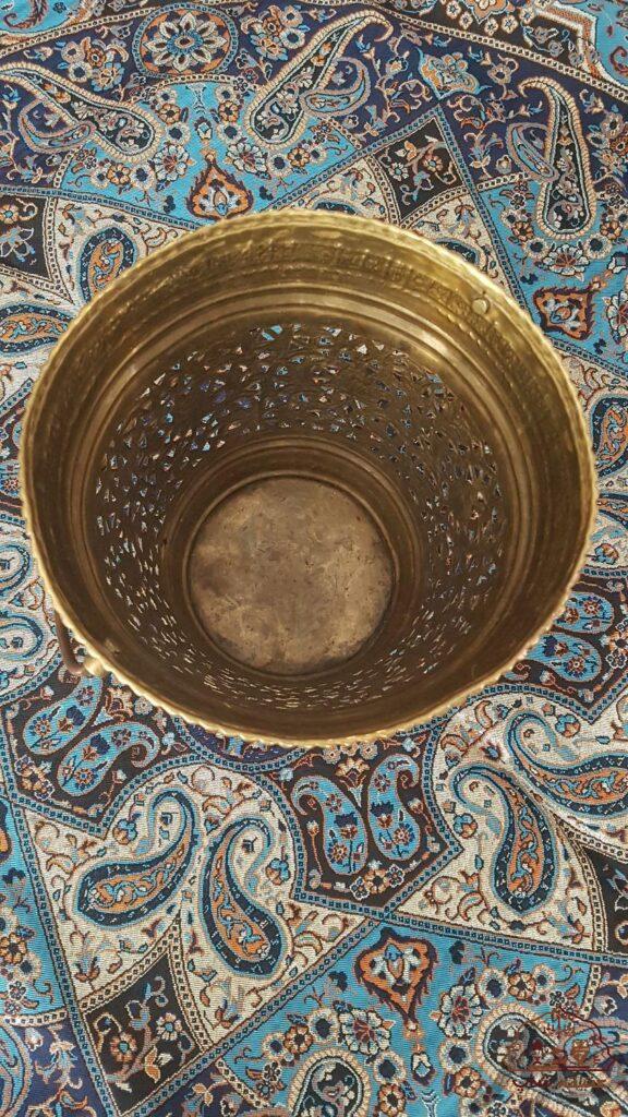 سطل جاگلدانی نفیس برنجی قدیمی