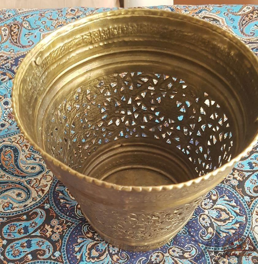 سطل جاگلدانی نفیس برنجی قدیمی