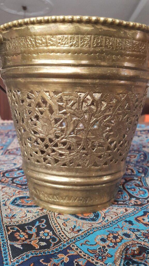 سطل جاگلدانی نفیس برنجی قدیمی