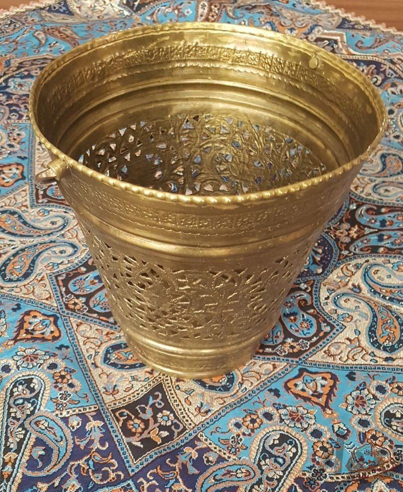 سطل جاگلدانی نفیس برنجی قدیمی